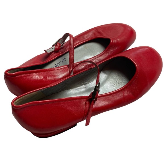 Vintage 90s Womens Red Leather Mary Jane Shoes by Charles David // Size 6.5 - Picture 4 of 4